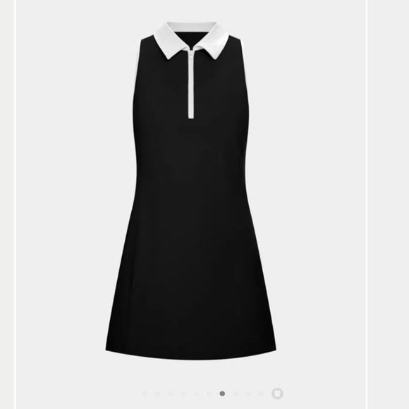Color Block Collar Zipper Sleeveless 2-Piece Pocket Mini Golf Active Dress-Golf - Picture 6 of 11